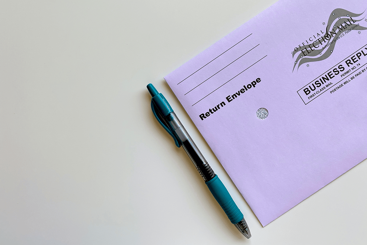 ballot envelope with pen