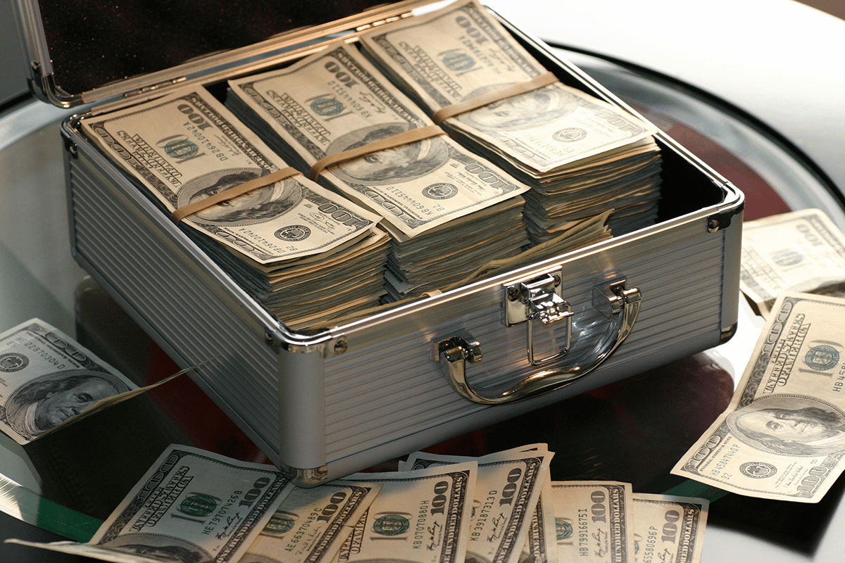money in a silver case