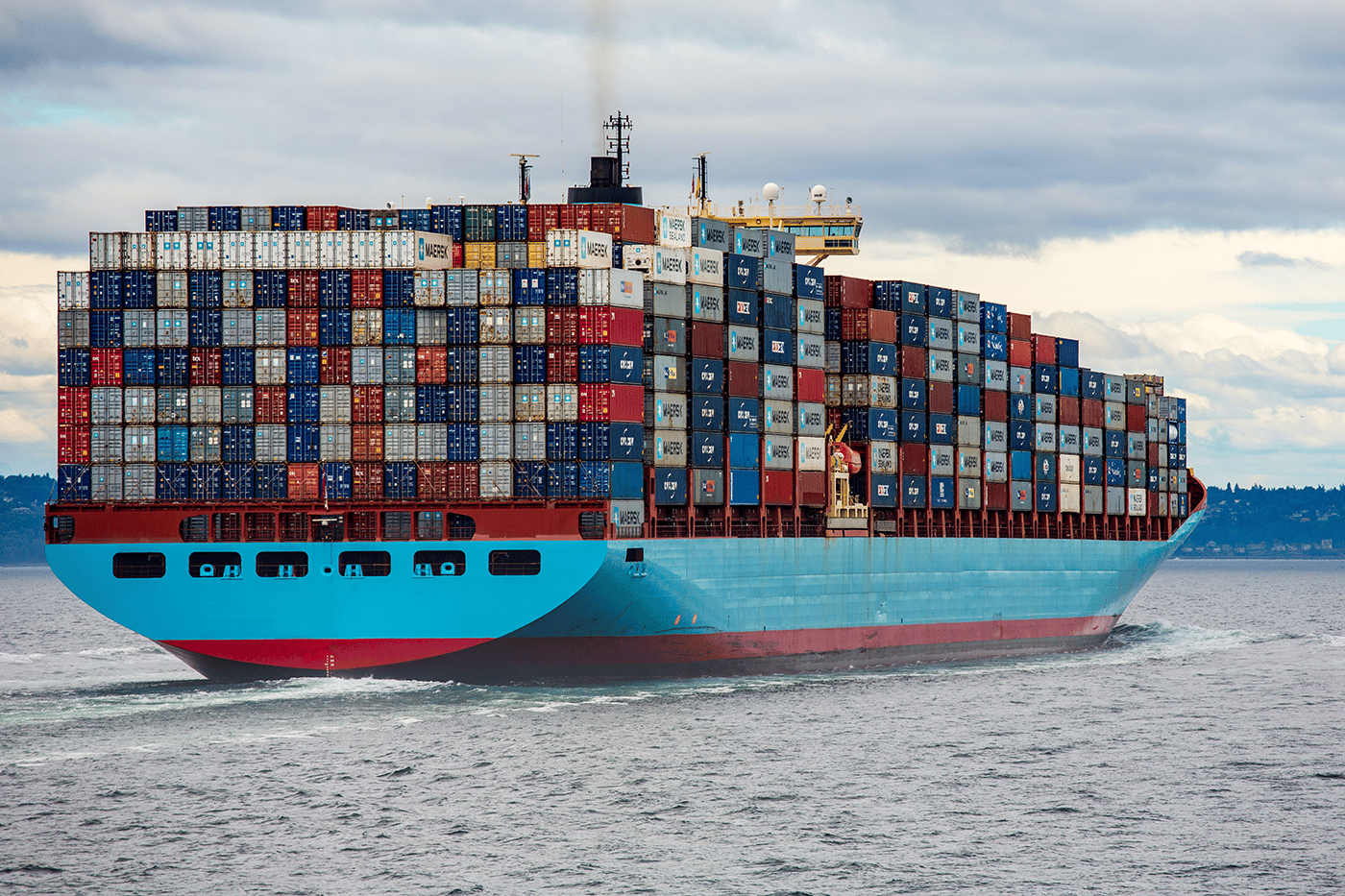 cargo ship carrying shipping containers