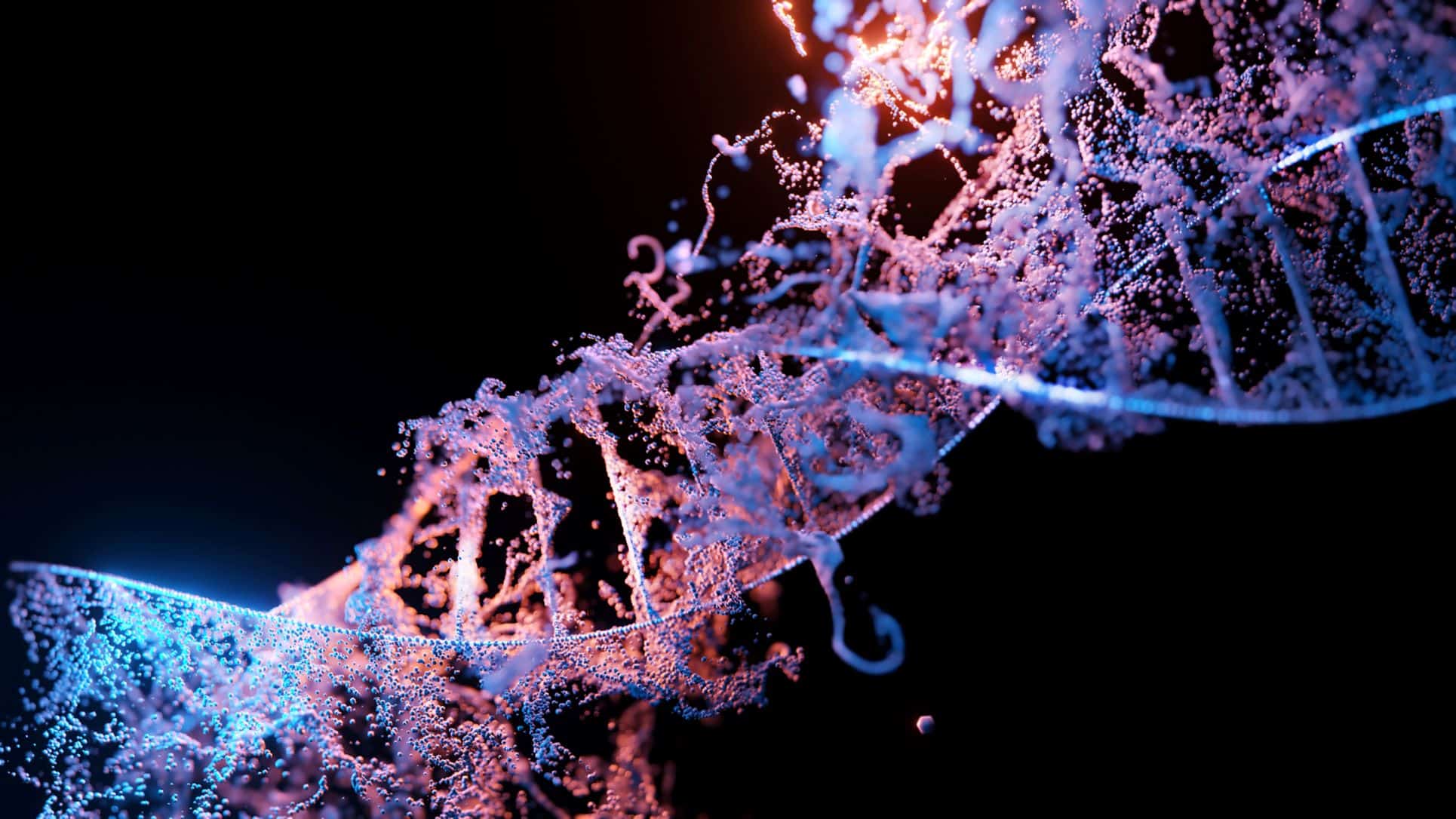 stylized image of dna strange with bubbles