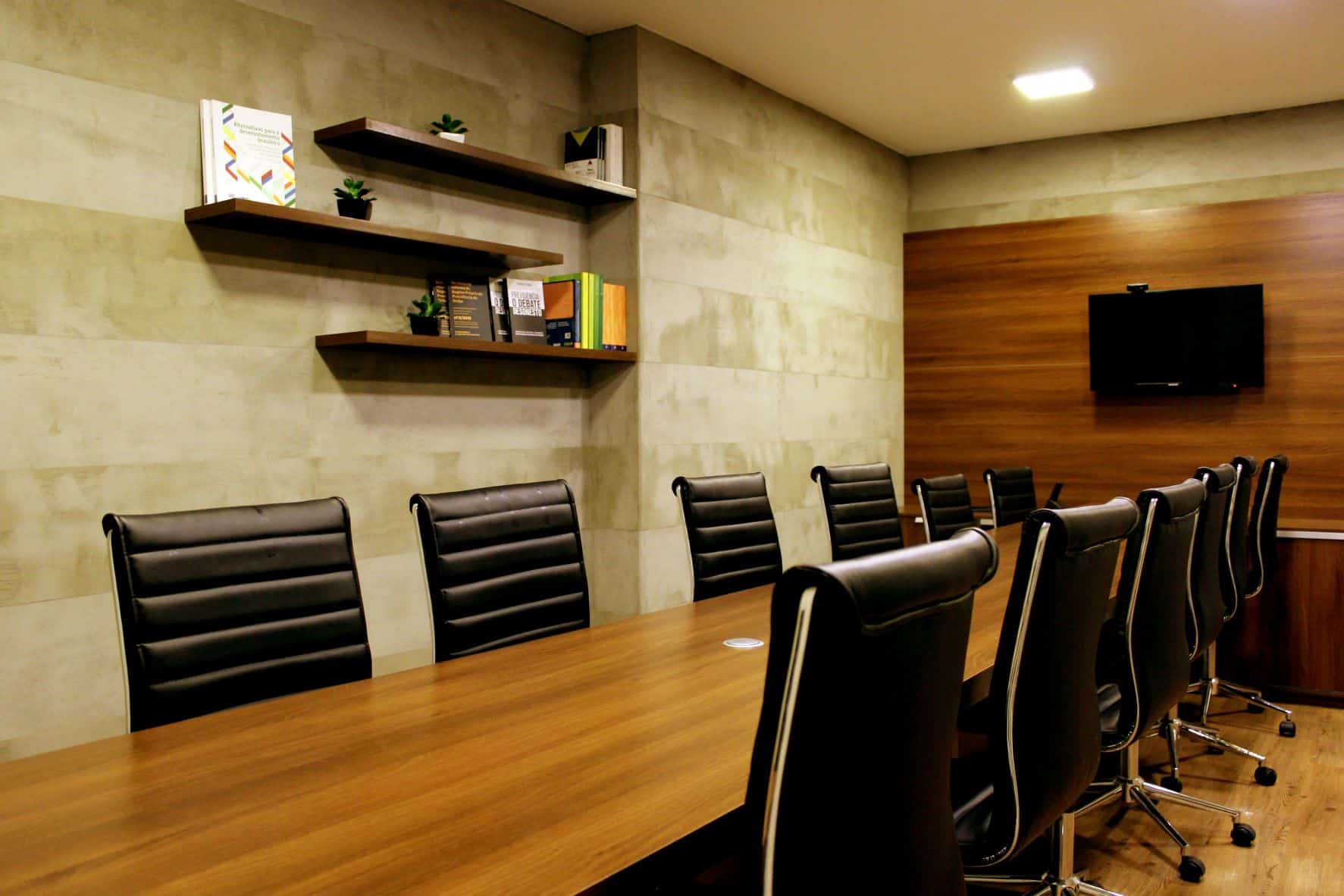 black padded leather office chairs in nice boardroom
